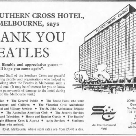 Southern Cross Hotel ad